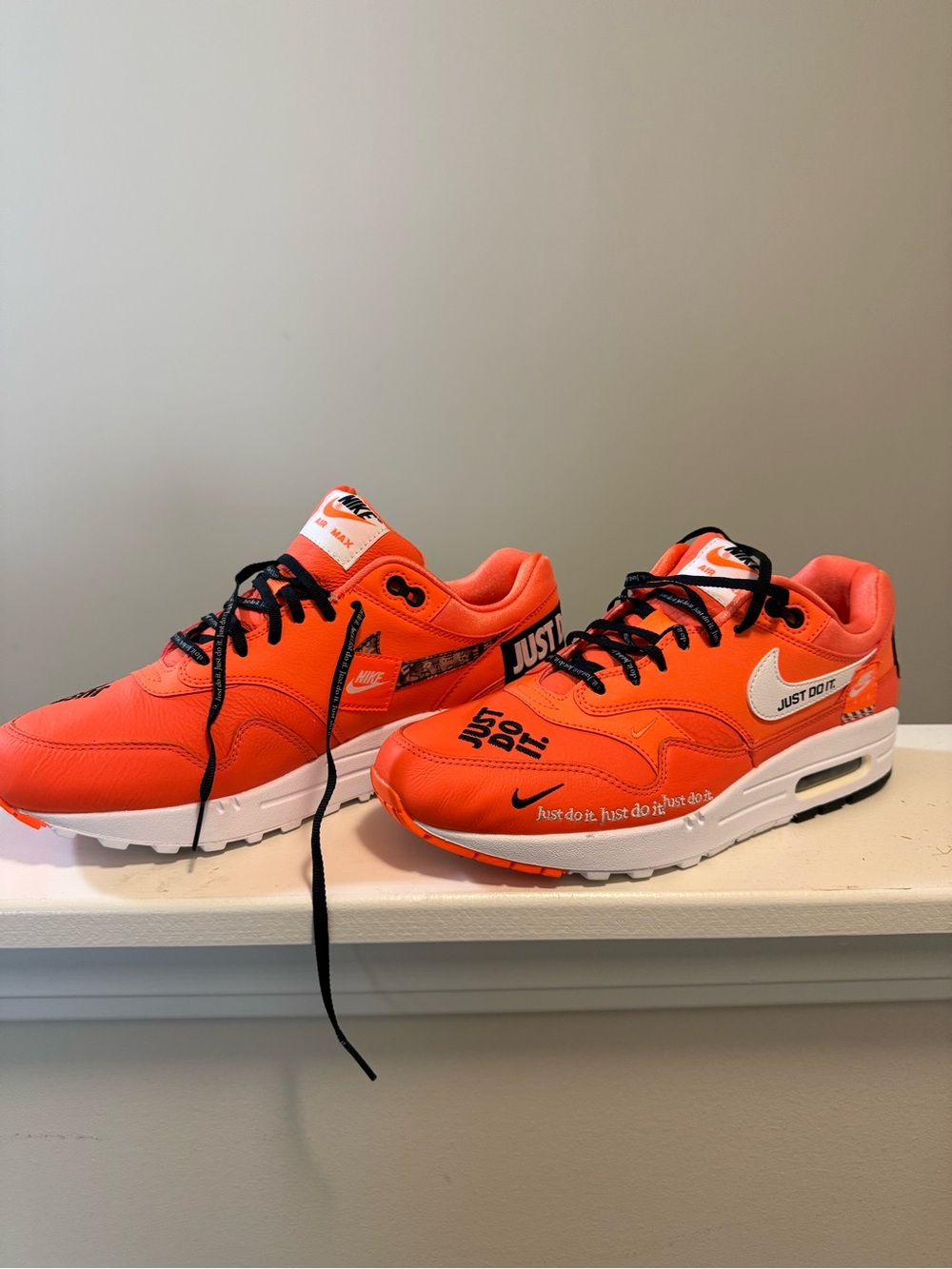 Nike Orange and White 'Just Do It' Air Max Sneaker - Picture 6 of 6